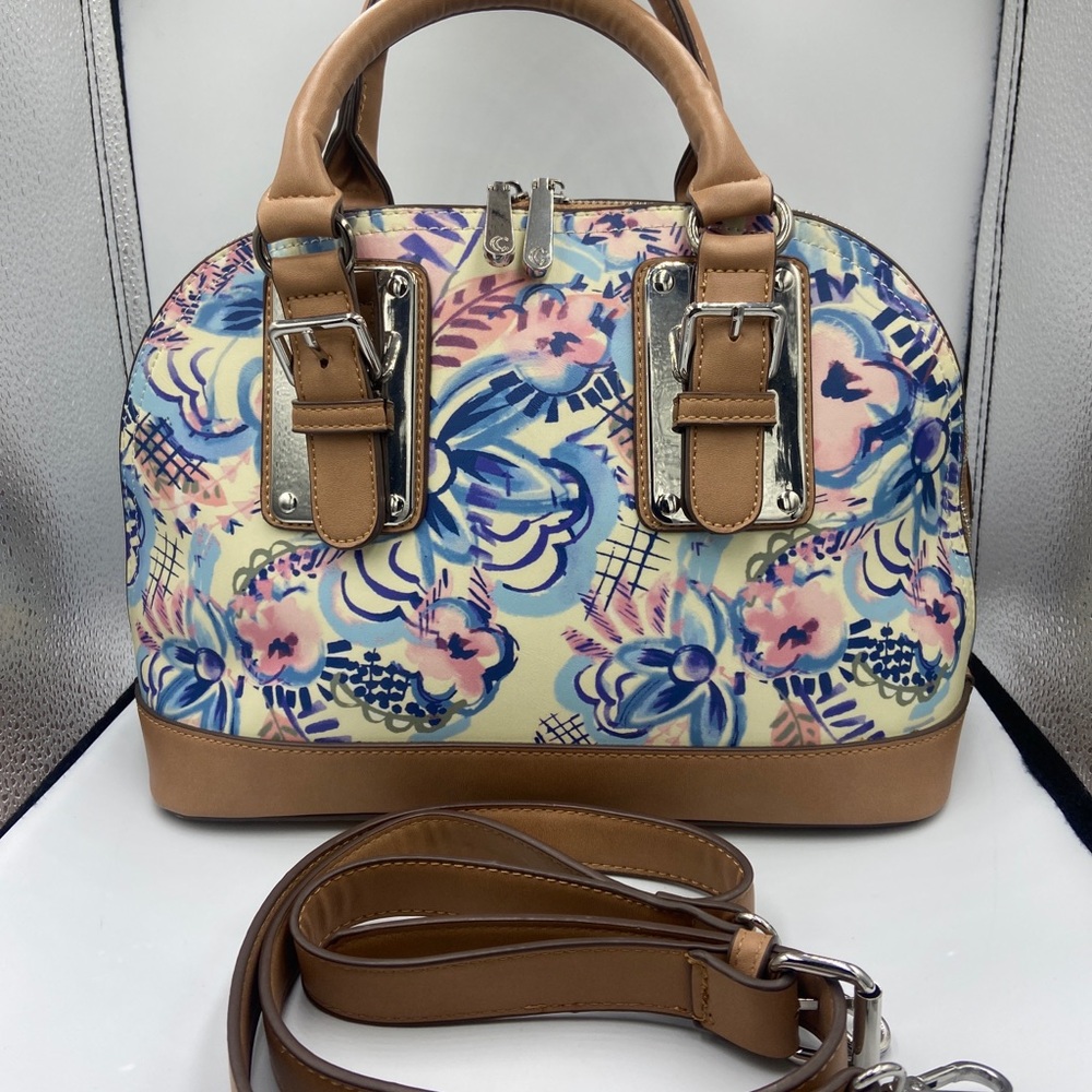 Charming Charlie Floral Satchel/Crossbody Bag